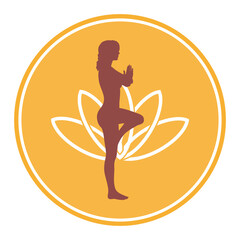 Peaceful Yoga Pose Icon – Meditation and Wellness Symbol