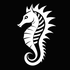 Fototapeta premium black and white horse vector illustration