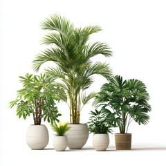 Stunning Collection of Tropical Houseplants , white background cut out PNG