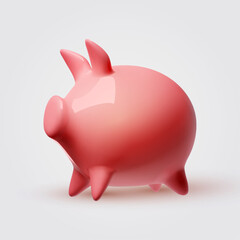 Piggy bank 3D icon. Banking design. Financial, business and design elements