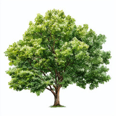 Majestic Green Tree Illustration , white background cut out PNG