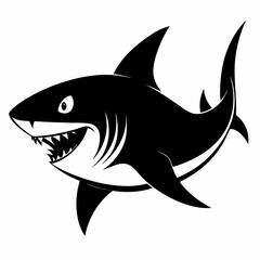 Fototapeta premium shark cartoon isolated on white