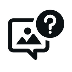 Image Question Icon: Missing Photo Query, Unknown Picture, or Search Feedback Symbol