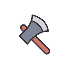 Minimalist Illustration Of A Classic Axe With A Wooden Handle