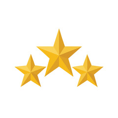 Fototapeta premium Diagonal Group of Glossy Gold Stars Icon