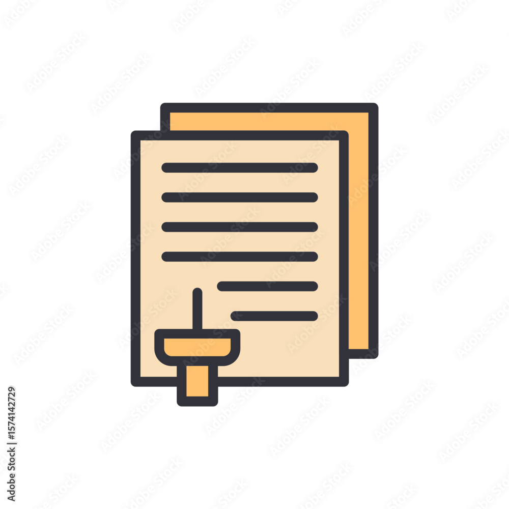 Fototapete paper sheets pinned with a pushpin for task management and planning