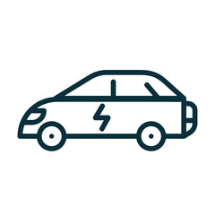 Obraz premium Electric car icon in minimal line style representing clean transport