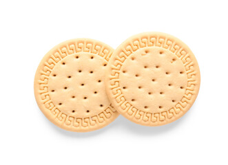 Sweet cookies on white background