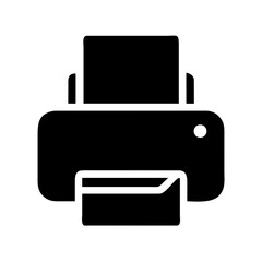 Printer Glyph Icon Vector Illustration for Office Document Printing and Technology