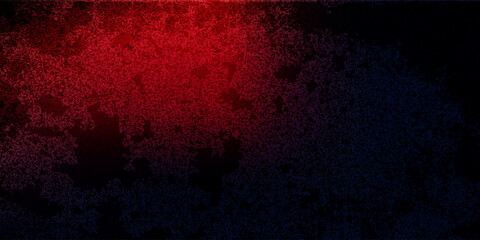 Glitch distorted grunge background. Noise destroyed texture. Red halftone dots blue color pattern gradient grunge texture background