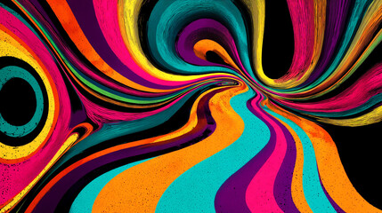 サイケデリックなヴィンテージカラーグラフィック