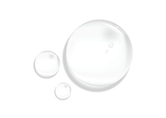 A drop of moisturizing gel or serum on a white background cosmetic product for skin care