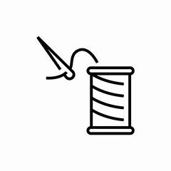 thread needle sewing icon vector sign