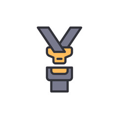 Stylized Seatbelt Icon For Safety And Security Concepts, Flat Design