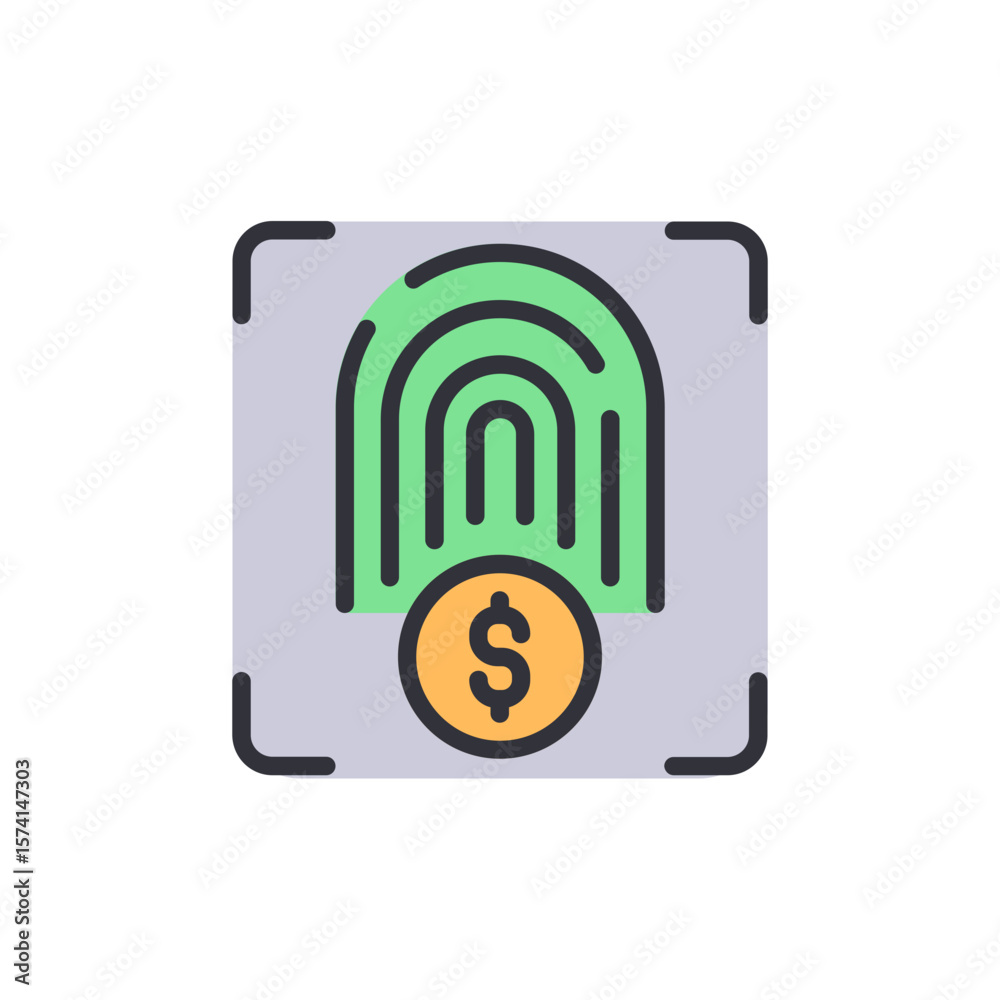 Poster biometric payment and secure transaction with fingerprint authentication