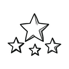 Obraz premium Hand Drawn Black Star Collection Illustration