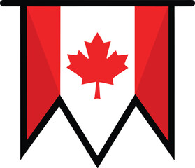 Canadian Flag Banner icon vector illustration