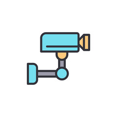 Fototapeta premium Isolated Surveillance Camera Icon For Monitoring Security System