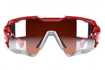 Red sports eyewear with gradient lenses