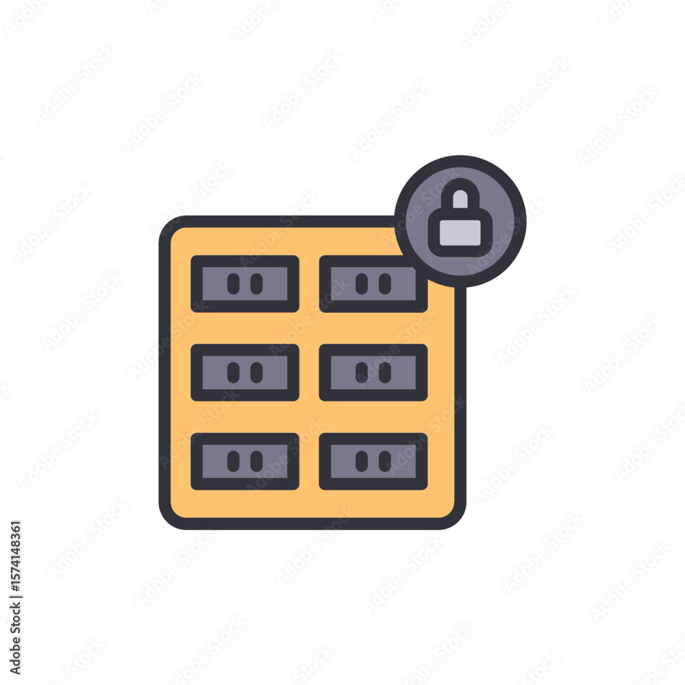 Poster secure data storage symbolizing protected information and access control