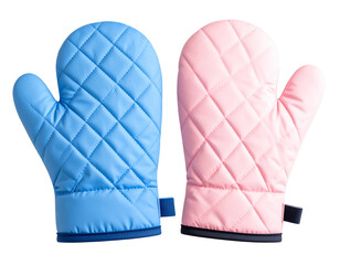 Colorful Blue and Pink Oven Mitts, Transparent PNG Cutout PNG