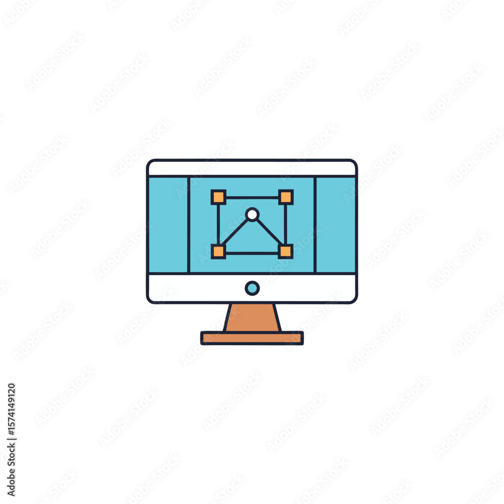 Fototapete a computer monitor displaying a graphic design interface