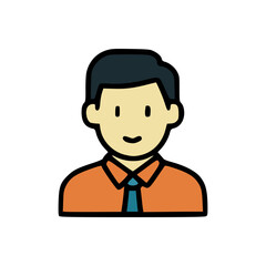Professional Man Character Icon for Business Profile, Employee Avatar, or Office Staff Illustration