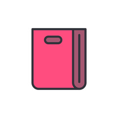 Vivid Pink Fabric With A Convenient Handle And Stylish Rolled Edge