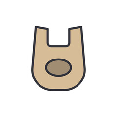 Stylized U Shaped Design With Pill Shape Centered On Transparent Area