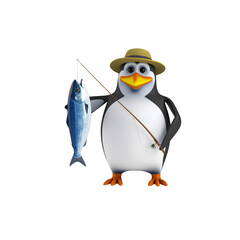Obraz premium Funny 3D cartoon penguins, some in glasses or winter clothes, are cute character illustrations with silly concepts
