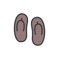 Stylized Illustration Of Summer Footwear Sandals Or Beach Flip Flops