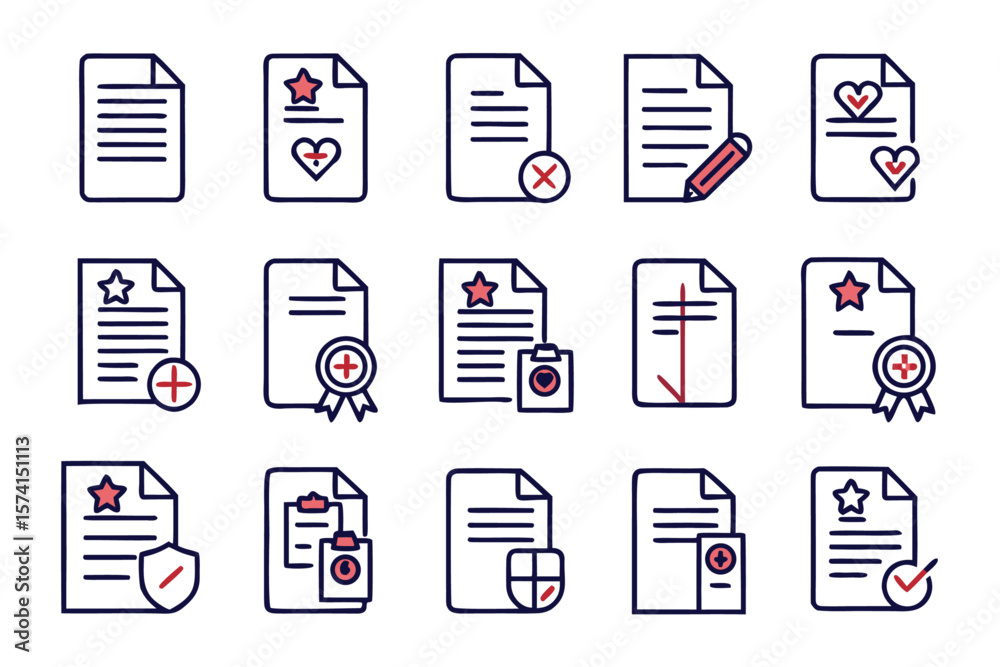 Poster comprehensive collection of essential web interface elements presented in a clean minimalist outline