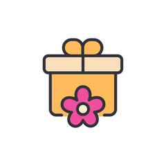 Present With Floral Decoration For Celebrations Or Special Occasions