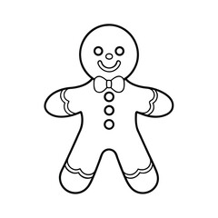 gingerbread man outline illustration