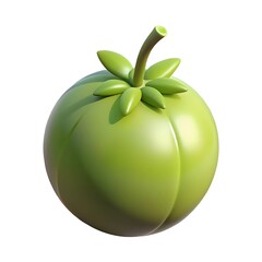 3D Render: Green Tomato – Vibrant, Realistic Fruit Illustration 3D icon high quality resolution