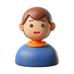 3D Cartoon Boy Avatar:  Digital Character,  Cute Illustration,  Website Icon 3D icon high quality resolution