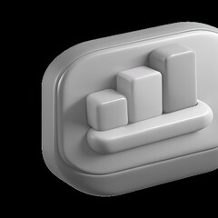 3D Minimalist Chart Icon: Data Visualization Element 3D icon high quality resolution