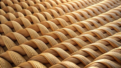 Intricate Woven Texture: Background of Intertwined Light Brown Ropes 3D icon high quality resolution