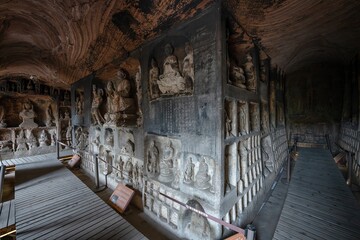 Buddhist grottoes in Binzhou, Shaanxi, China