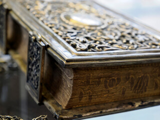Old jewish book detail close up