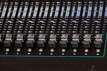 musical mixer detail close up