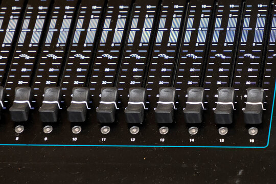musical mixer detail close up