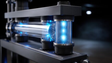 Illuminated Glass Tubes in Metal Fixture