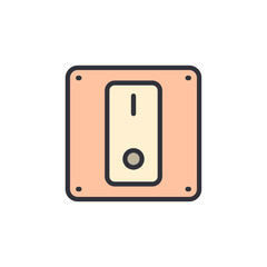 Fototapeta premium Stylized Light Switch Illustration In The On Position Indicator