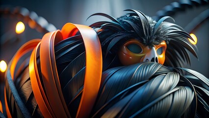 Intricate Mask: Cyberpunk Character Art 3D icon high quality resolution
