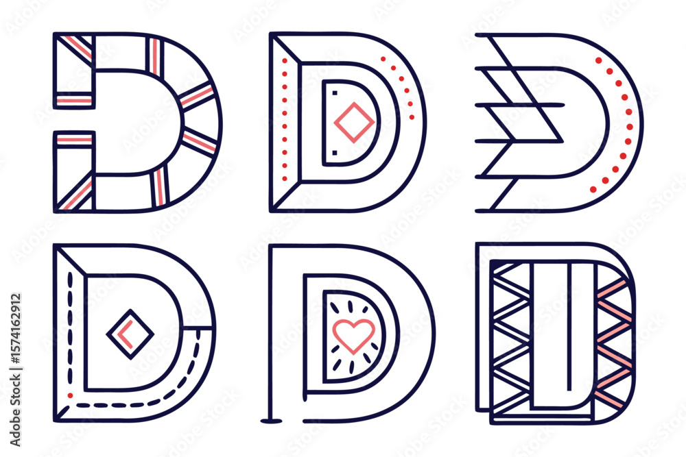 Fototapete abstract letter d branding element featuring bold geometric shapes and a vibrant color palette of bl