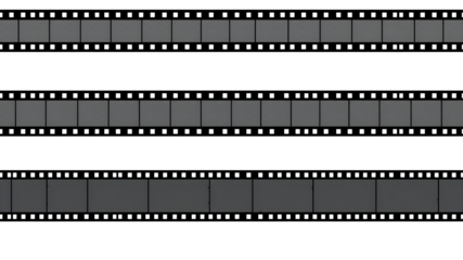 Film strip png, film reels png, film reels png transparent film strip isolated on white, old film reels background.