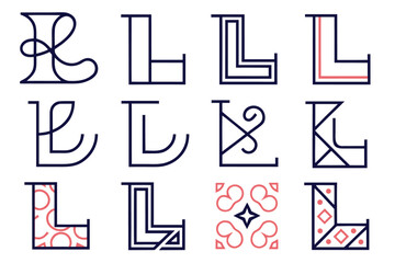 Abstract letter l branding element featuring bold geometric shapes and a striking color palette of black yellow cyan and magenta for modern corporate identity