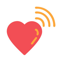 vector illustration of a red heart with a heart signal
