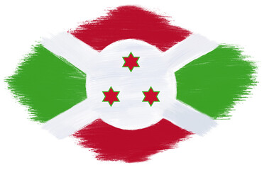 burundi flag with paint strokes